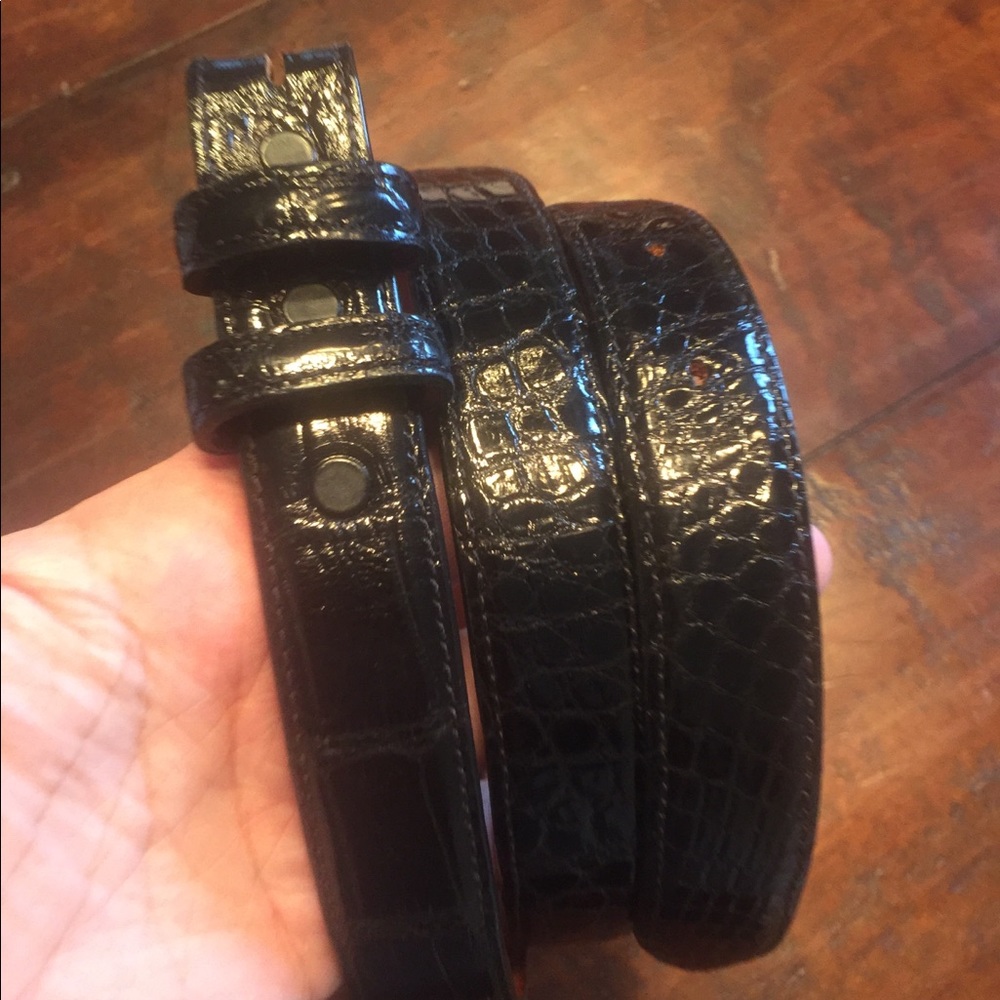 Men’s Black Genuine Alligator Belt Strap